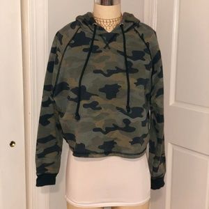 H&M Cropped Camo Hoodie